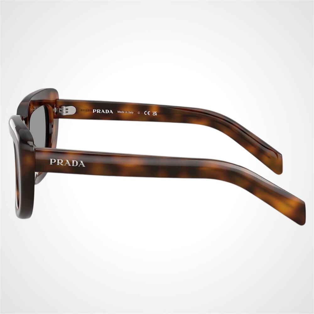 New PRADA Sunglasses Brown Juniper Tortoise Grey Lens Women's - Picture 3 of 6